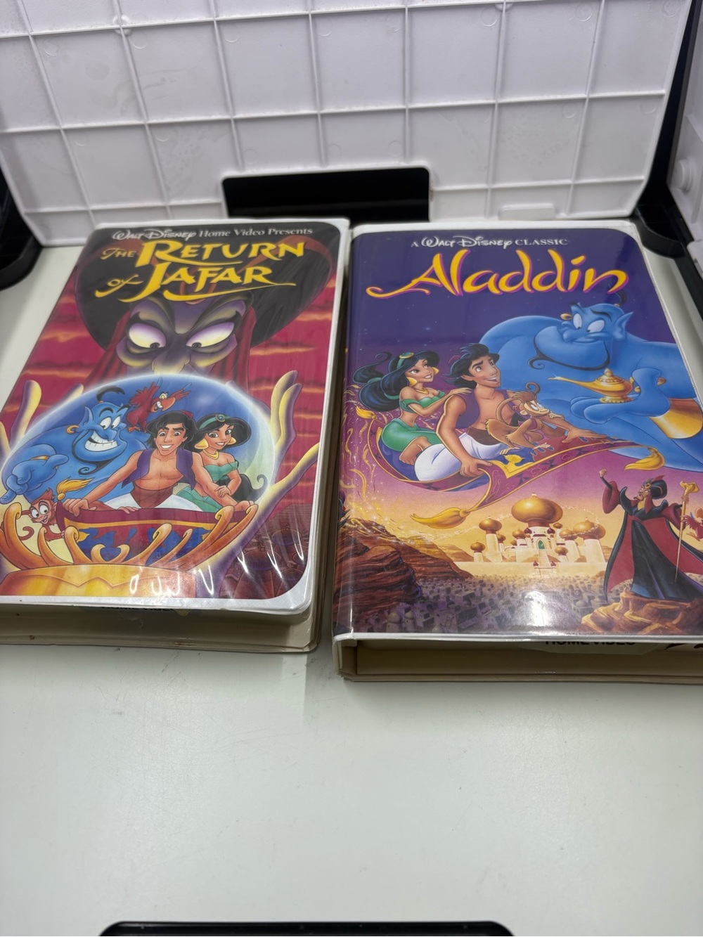 Disney Aladdin VHS Duo with Bright Purple & Blue Covers